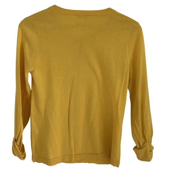 Kate Spade Live Cardigan Yellow SZS Silk Cashmere Classic Old Money Soft Touch - Picture 6 of 11